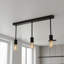 Plafonnier rectangulaire en métal noir à 3 prises noir avec rosette de 500 mm pour luminaire à grappes lumineuses multiples, plaque de recouvrement, luminaire suspendu moderne et quincaillerie