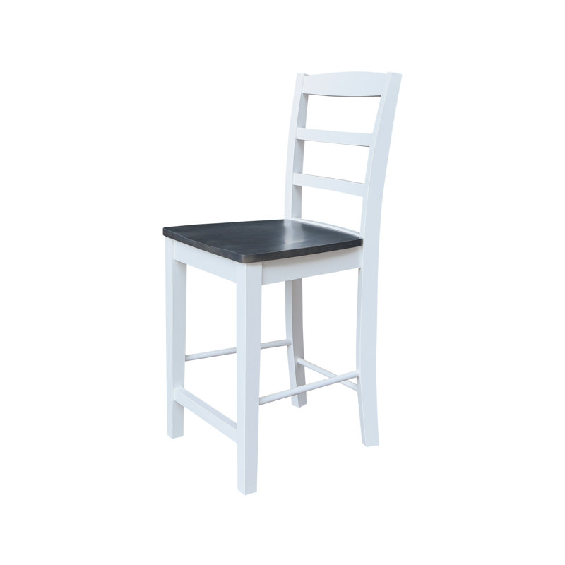 Tabouret de comptoir 24 po Klynn, Gris chiné / cadre blanc