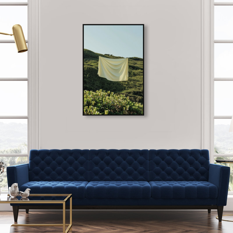 Floating Cotton II Canvas Bath & Laundry Print by Oliver Gal, Black Frame, 10 x 15, 37"H x 25"W, Black Floater Frame