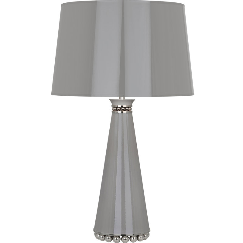 Pearl Metal Table Lamp, Smokey Taupe Polished Nickel/Smokey Taupe