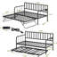 Lit de jour simple avec lit gigogne, structure de lit en métal pour chambre d'amis, peu encombrant, éléments classiques de style moderne, support robuste, rangement inférieur, assemblage facile, construction facile