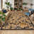 Tiger Area Rug for Living Room, Machine Washable Non-Slip Low Pile Rug, Botanical Jungle Animal Print Rug, Stain-Resistant Soft Foldable Floor Covering-695800287