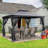  Egeiros Life 12 Ft. W X 10 Ft. D Double Roof Patio Gazebo With Mosquito Net-68936818-68936817