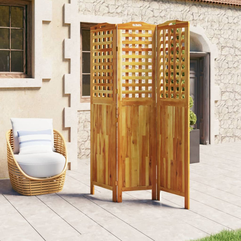 Ibarra Solid Wood Folding Room Divider, 180cm H x 121.5cm W x 2cm D, 3