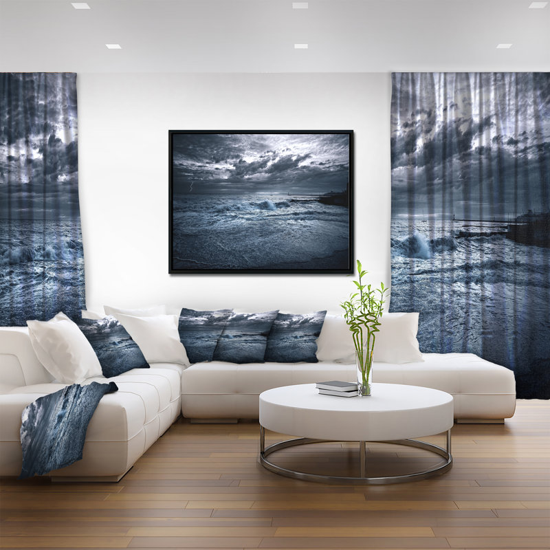 «Sochi Sea Storm in Blue», reproduction de photo sur toile tendue encadrée, H 12 po x l 20 po x P 1 po