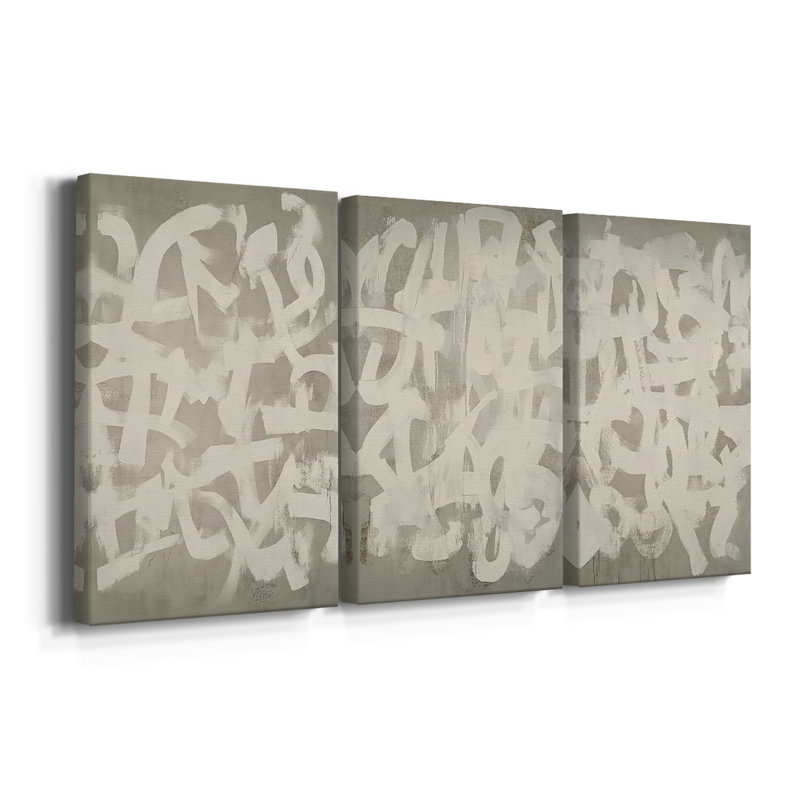 ABSTRACT Series DCCxxxx - Toile tendue sur mesure - 3 pièces, H 12 po x l 24 po