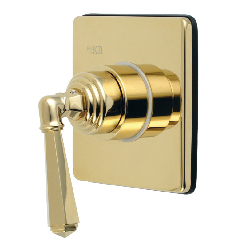Kingston Brass Metropolitan Single-Handle Wall Mount Three-Way Diverter Valve with Trim Kit, Polished Brass