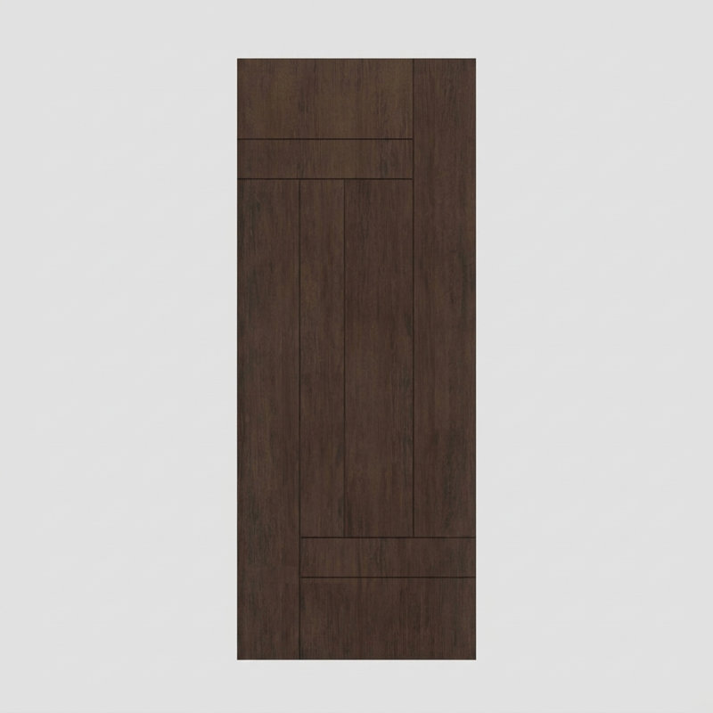 Porte à panneau encastré 96 po Arqon Slab Only Acajou - Contemporain, moderne, brut, 34" x 96" [34" Door]