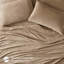 Drap double taupe, 100%, brossé deux fois pour plus de confort, comprend un drap plat, 2 taies d'oreiller ajustées, lavable à la machine, des deux côtés, lavable élastiqué, literie de luxe