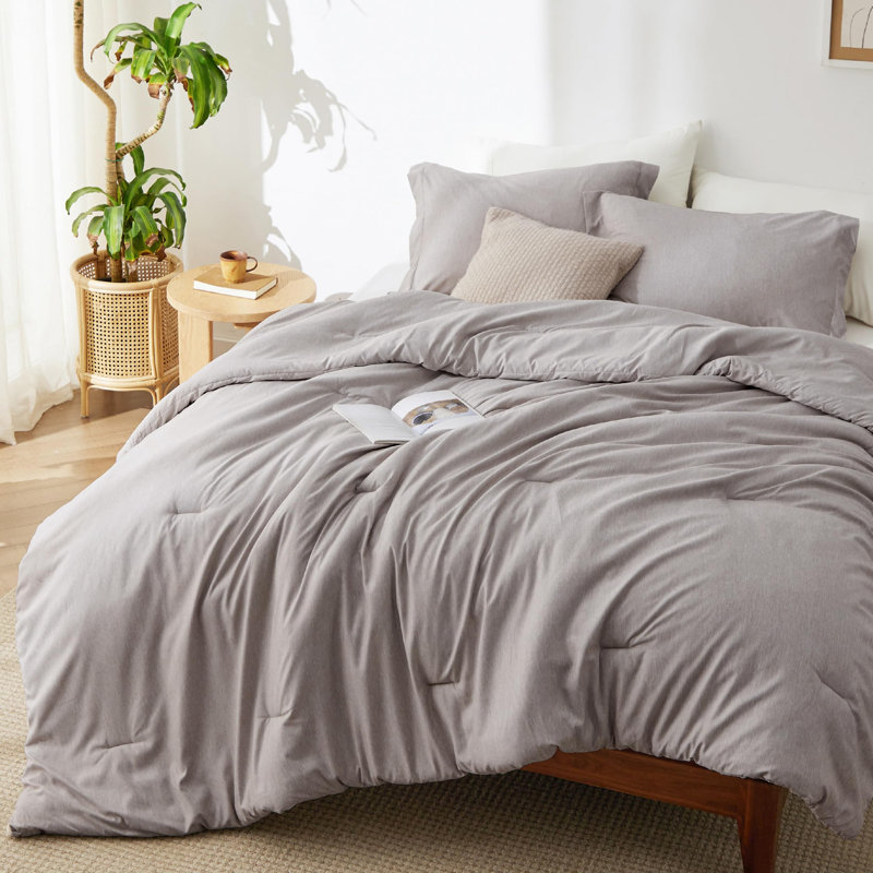 Bedsure Cationic Dyed Comforter Set Dorm Bedding, King Comforter, Linen