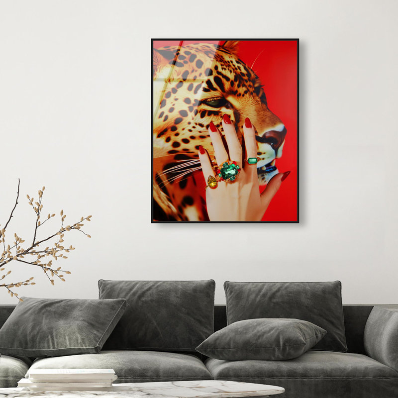 Oliver Gal Wild Hand Fashion & Animals - Framed Acrylic Glass Wall Art, 36" H x 30" W, Black