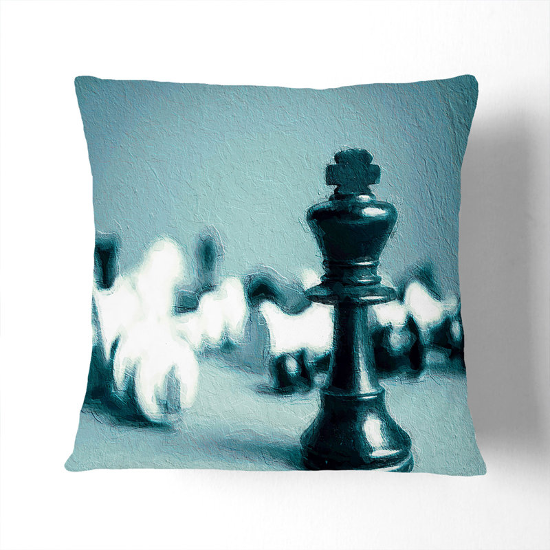 A Chess Battle Square Throw Cushion, 55 x 55 cm