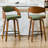 Modern Faux Leather Swivel 30'' Bar Stools , Wood Bar Stools with Footrest-122537563-119858594