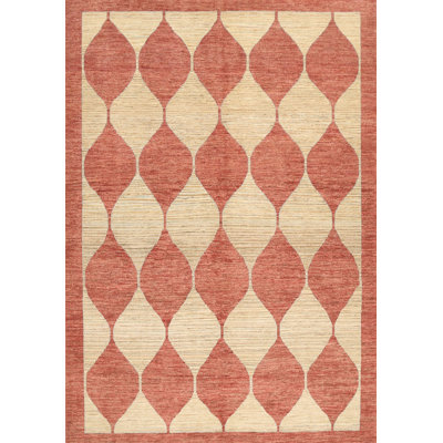 Tapis contemporain rouge / beige