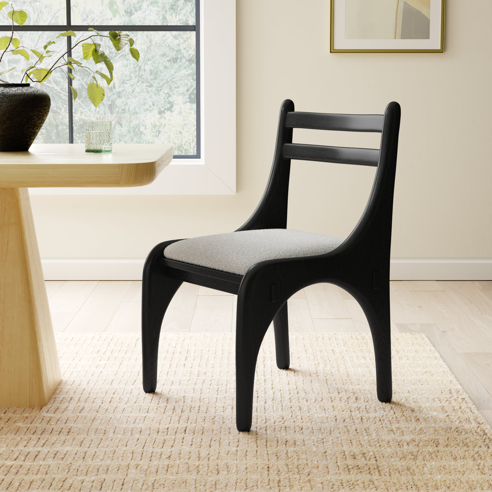 Umbria Ladder Back Side Chair, Charcoal