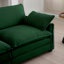 Canapé modulaire Mid-Century 3 places avec 2 accoudoirs et 3 coussins décoratifs, tissu en velours côtelé vert-1855392756