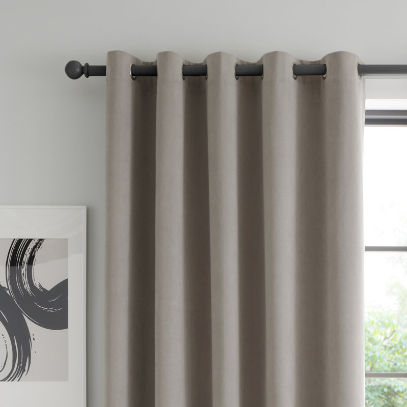 Wilson Blackout Thermal Curtains, 117cm Width x 183cm Drop, Grey, 2 Panels