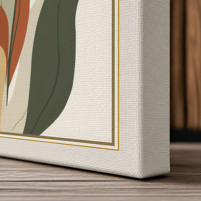 Study Botanical - Wrapped Canvas, 36x24 - 91.4 x 61.0 cm, Cream Border