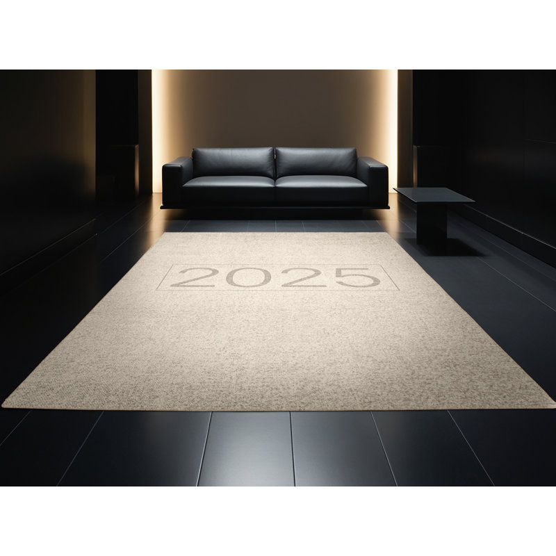 Soft Plush Finnell New Years Modern & Contemporary Abstract Area Rug in Beige – Beige Binding, 2x5
