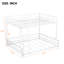 Lit superposé double au-dessus de grand lit double en métal, robuste et résistant à la rouille, barrières de sécurité, blanc amovible pour lit plateforme, coffre-fort