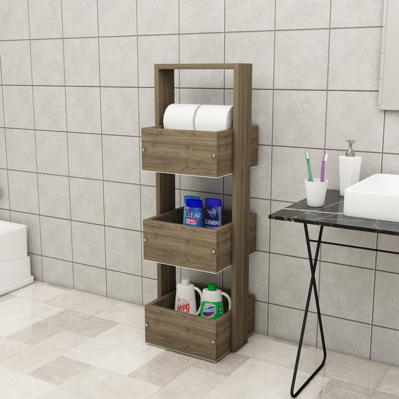 Etly 3 -Shelf Storage Cabinet, Walnut