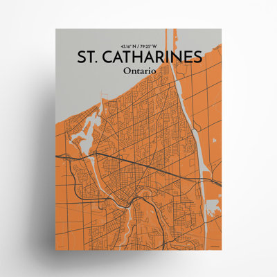 St. Catharines City Map, impression