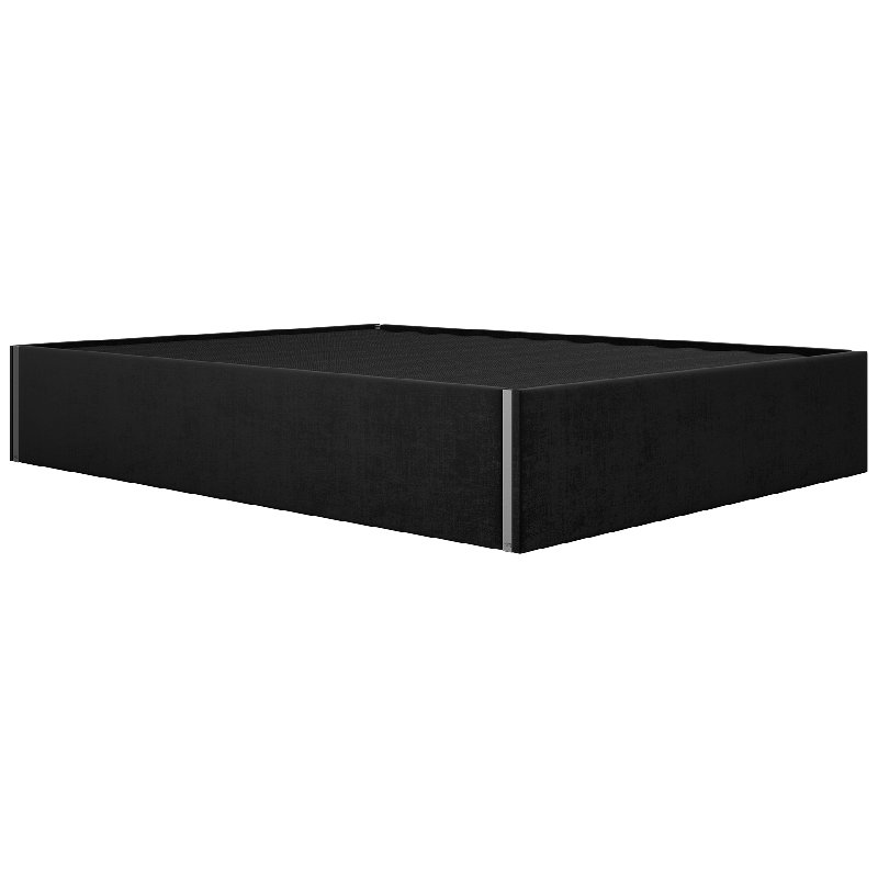 Sapan Upholstered Bed, Velvet Black, Full
