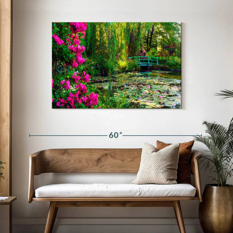 Jardin de Senne Monet avec fleurs Giverny, H 30 po x l 45 po