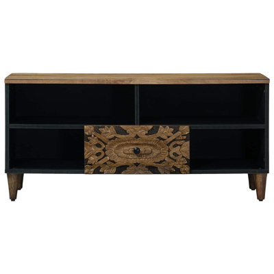 Unfinished TV Stand for TVs up to 49" with Fireplace Included