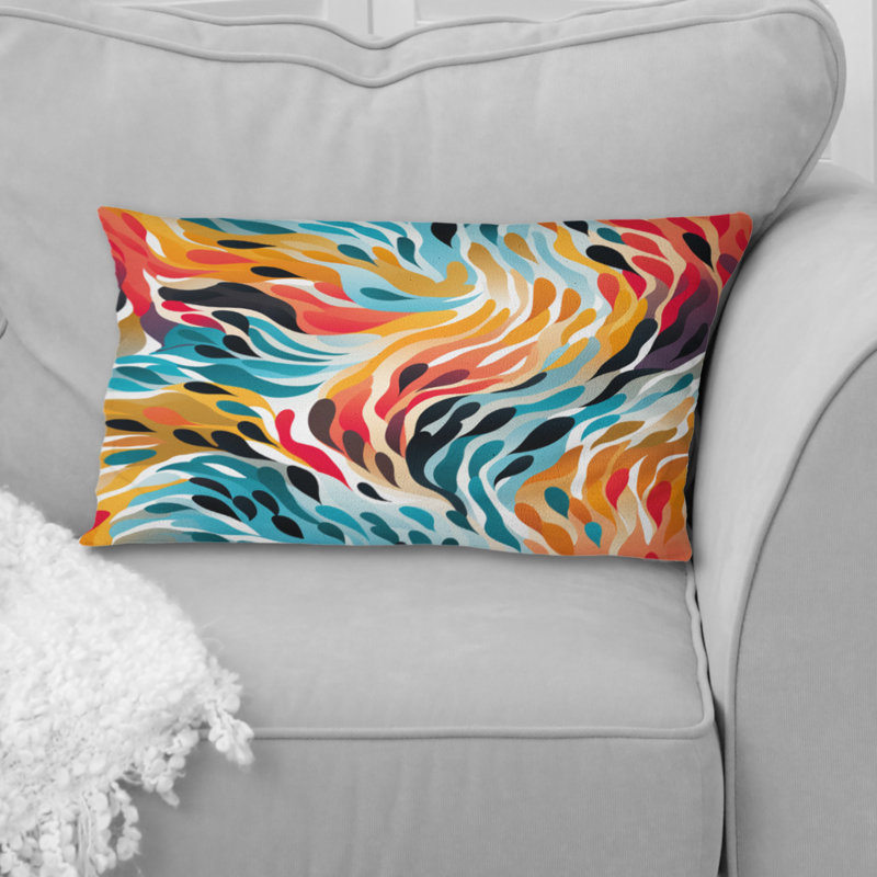 Coussin Rainbow Cheetah Waves - Abstract Abstract