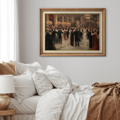 Grand Ballroom Dance Scene Classic Art - Pictures Framed Paper Print Wall Art