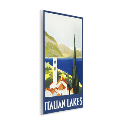 Italian Lakes Retro Scenery Wall Plaque, design by PIDDIX