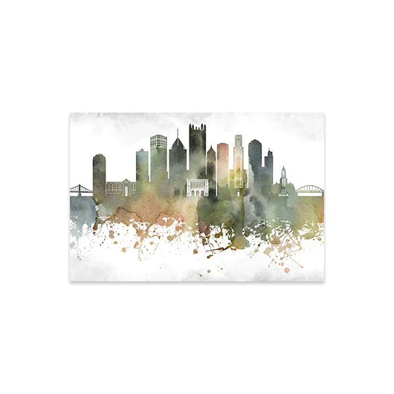 Impression d'horizon de Pittsburgh sur verre acrylique, H 24 po x l 16 po x P 0,25 po