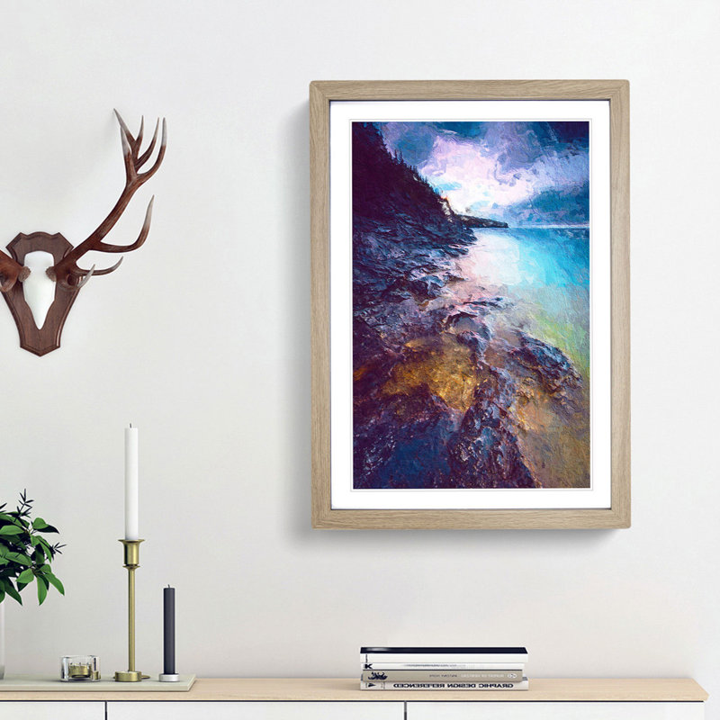 Georgian Bay in Canada - Picture Frame Painting Print, 48cm H x 36cm W x 2cm D, Oak Framed