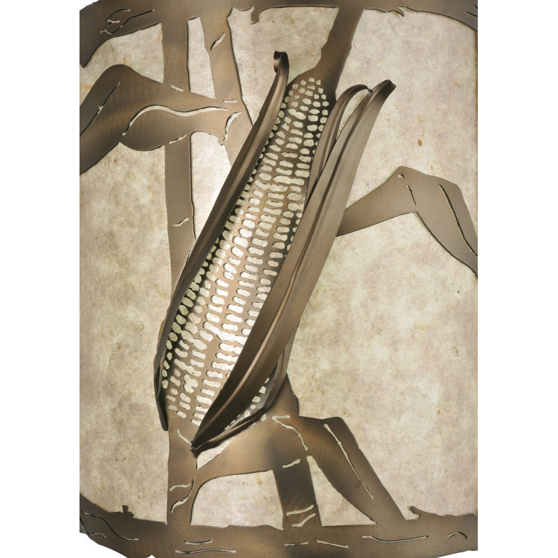 Rustic Lodge Copper Flush Mounted Sconce