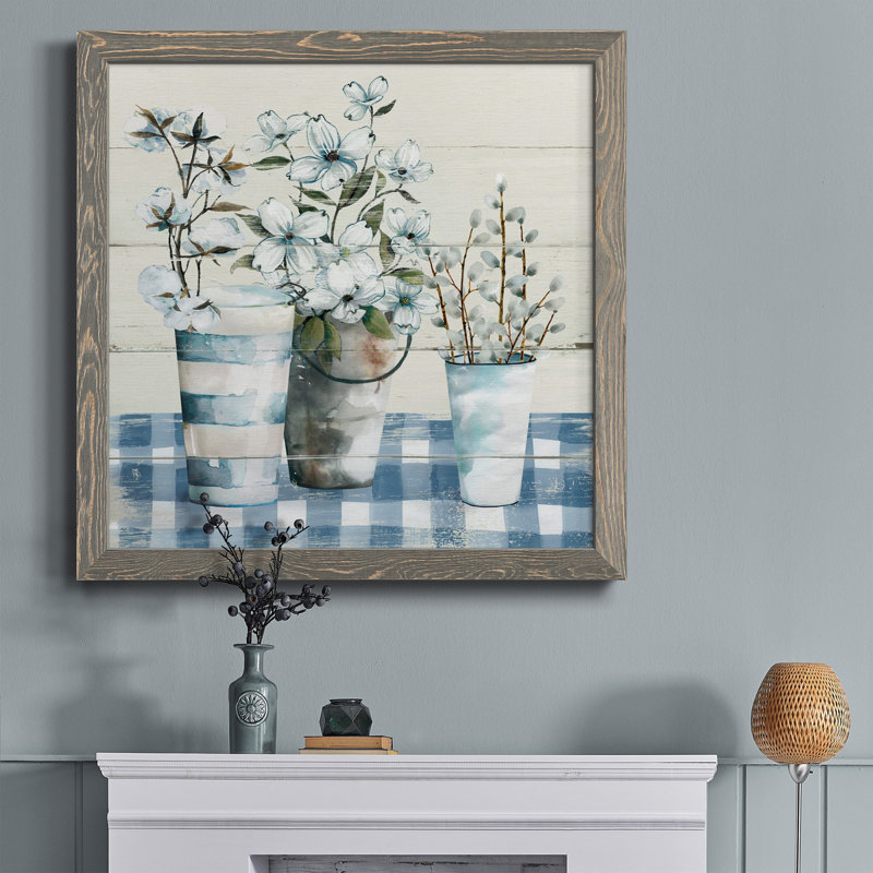 Ocean Tides - Peinture sur toile encadrée, Cadre gris, H 34,5 po x l 34,5 po x P 1 po