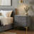 Elegant Velvet Upholstered Nightstand With Gold Legs-7848623