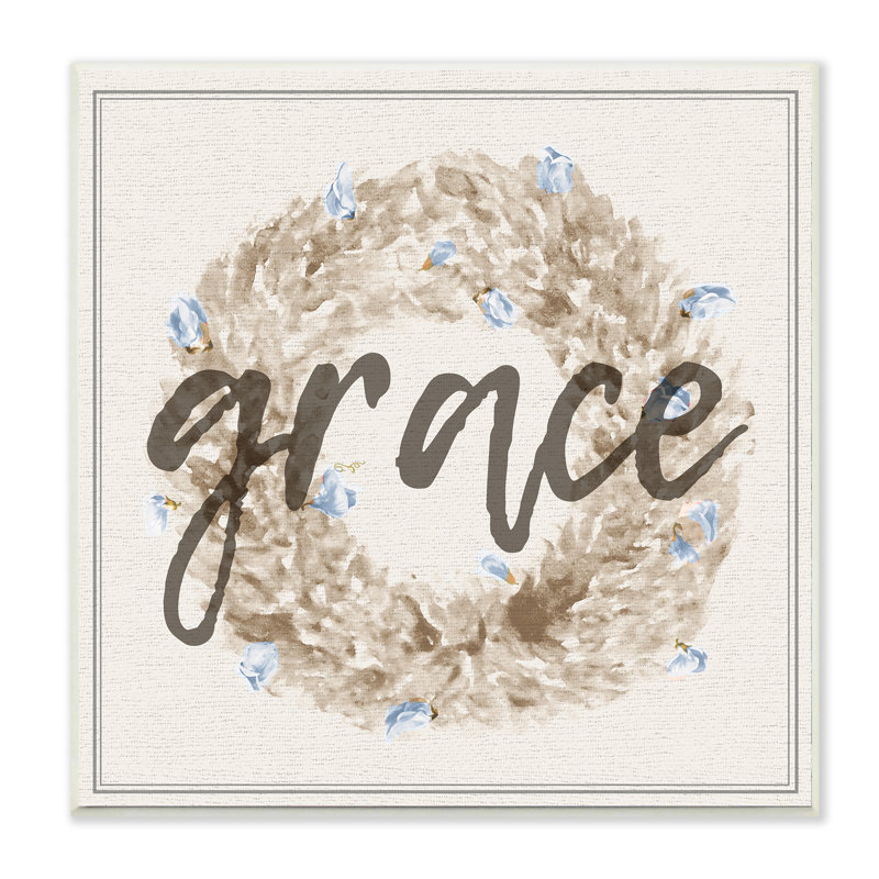 «Grace Floral Wreath», art mural, H 12 po x l 12 po x P 1,5 po, Plaque