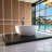 51" Matte White Freestanding Bathtub Deep Soak Oval Design, Solid Surface & Built-In Chrome Drain