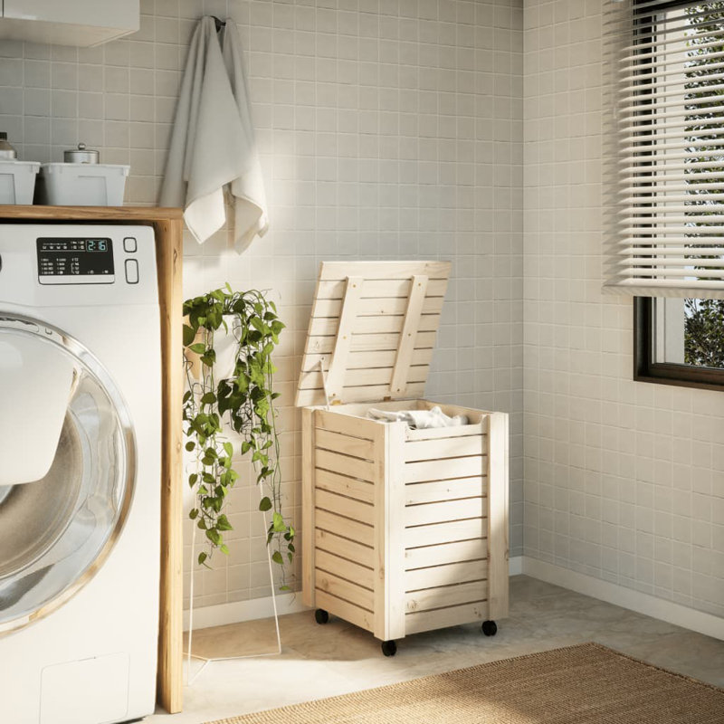 Solid Wood Laundry Cart