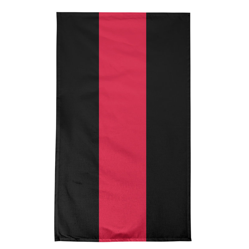 Anaheim Stripe Tea Towel Kitchen Towel, Poly Twill, Jet Black/Red/Jet Black