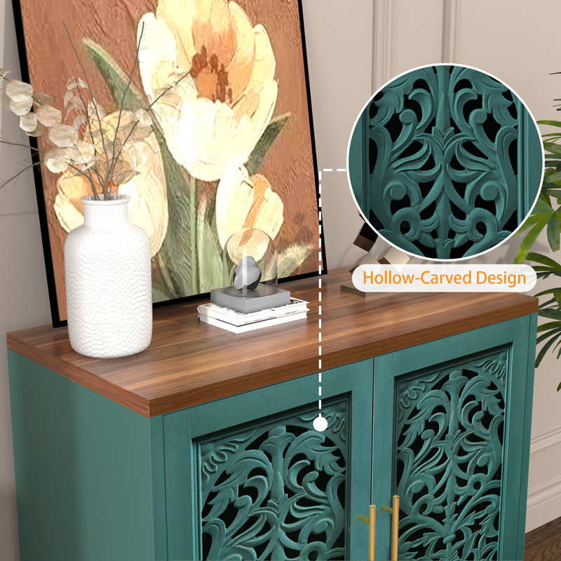 Buffet 31,4 "sculpté, vert, Vert