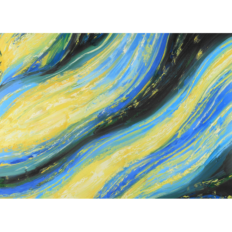 «Wave magique liquide», art abstrait encadré, vagues