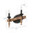 14"W 2-Light Aged Bronze and Distressed Oak Finish Bathroom Vanity Light Fixture