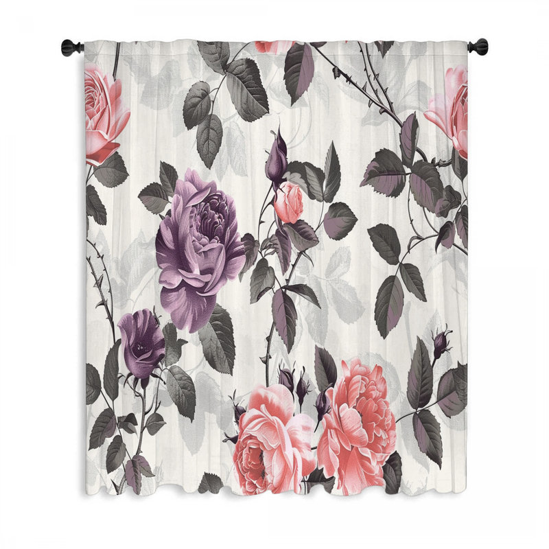 Rideau transparent en polyester Aibhne, L 50 po x L 96 po