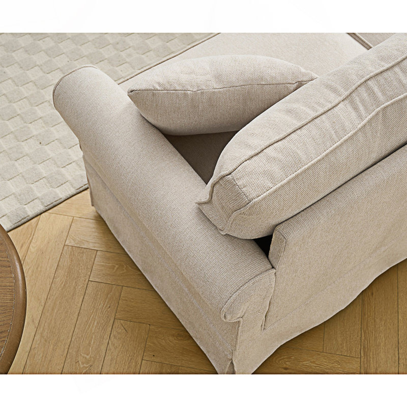 Modular Sectional Sofa Set, Convertible L Shaped Couch ,5 Seat Reversible Sectional Sofa Couch, Beige Fabric