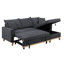 Canapé-lit modulaire réversible 84,25 po tissé gris foncé avec méridienne de rangement