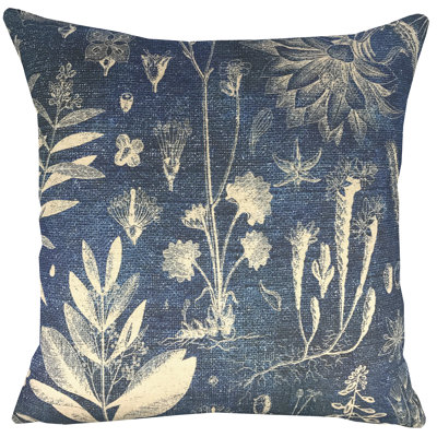  Botanical Indigo Throw Pillow
