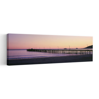 Jetée au coucher du soleil, jetée de la plage d'Avila, San Luis Obispo County, Californie, États-Unis, art mural contemporain