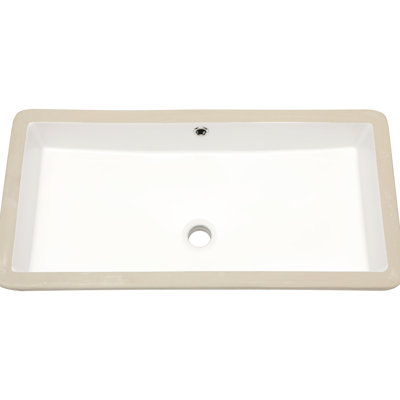 Ceramic Undermount Bathroom Sink 28"X14" - White, Overflow, Stain , Stylish For Home, Restaurant, Office Modern